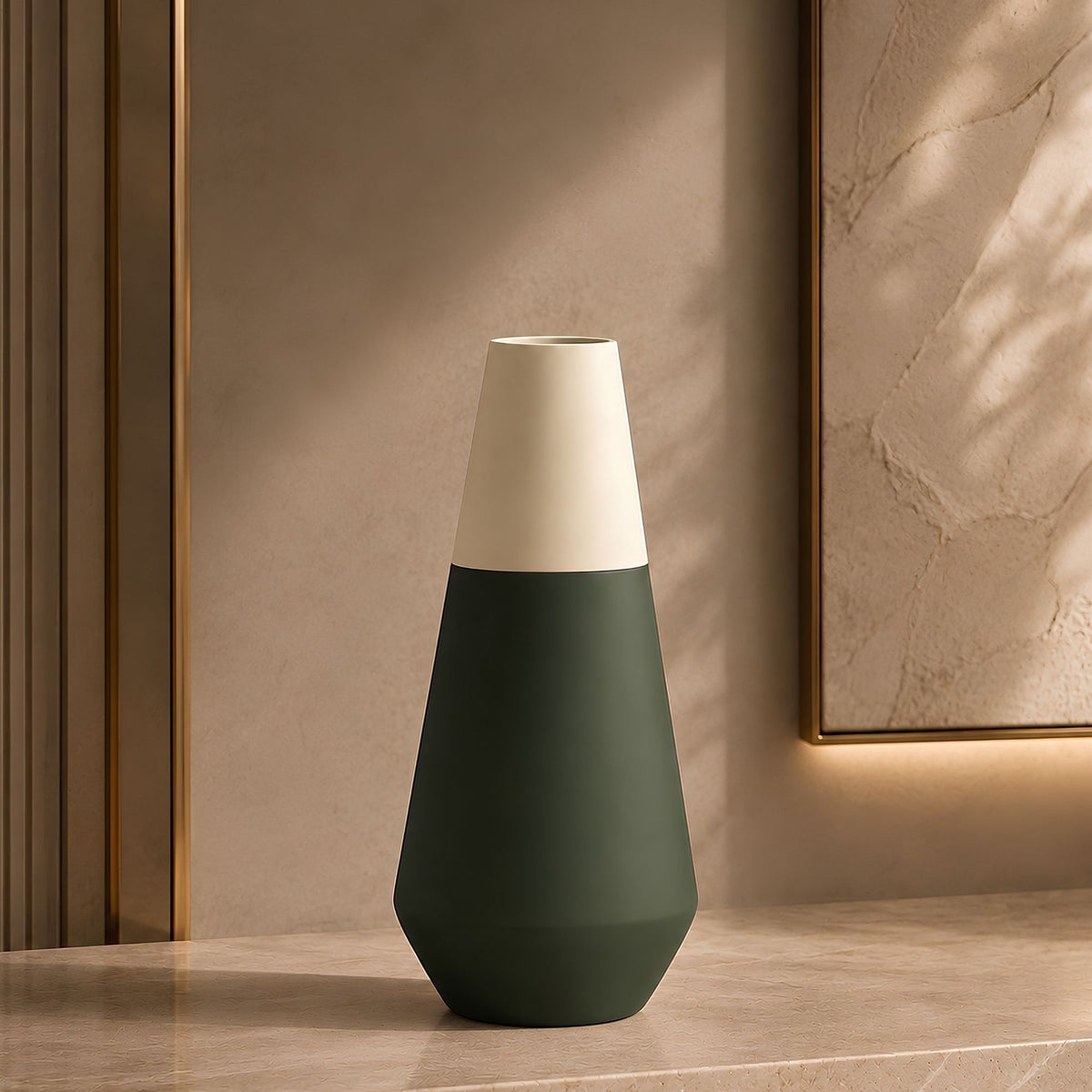 TWO-TONE TAPERED DECORATIVE VASE