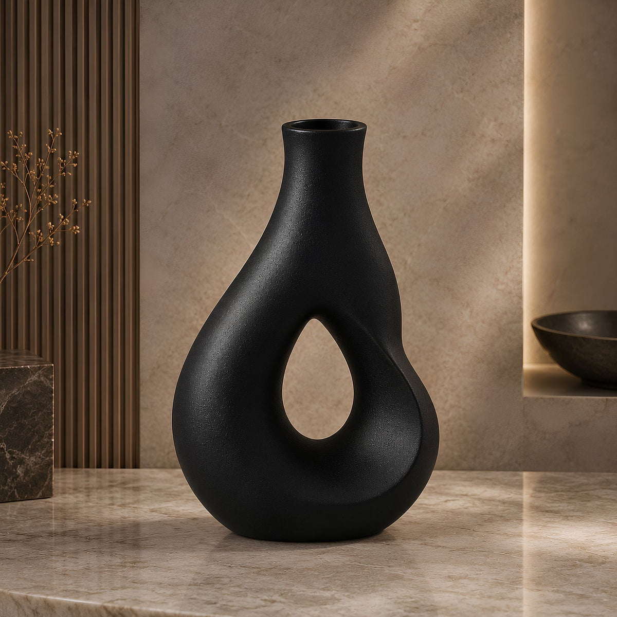 ABSTRACT CUTOUT DECORATIVE VASE