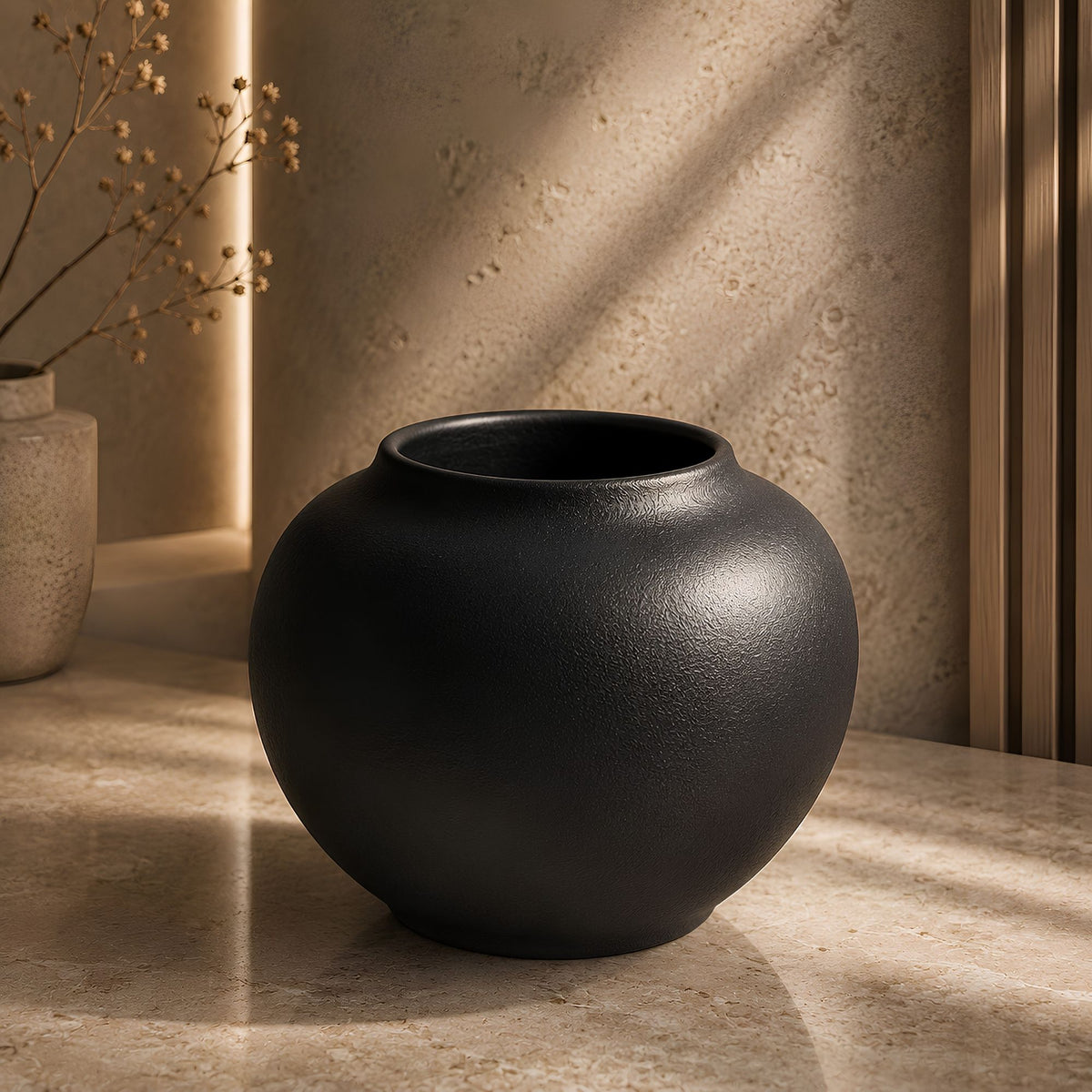 ROUND BULBOUS DECORATIVE VASE