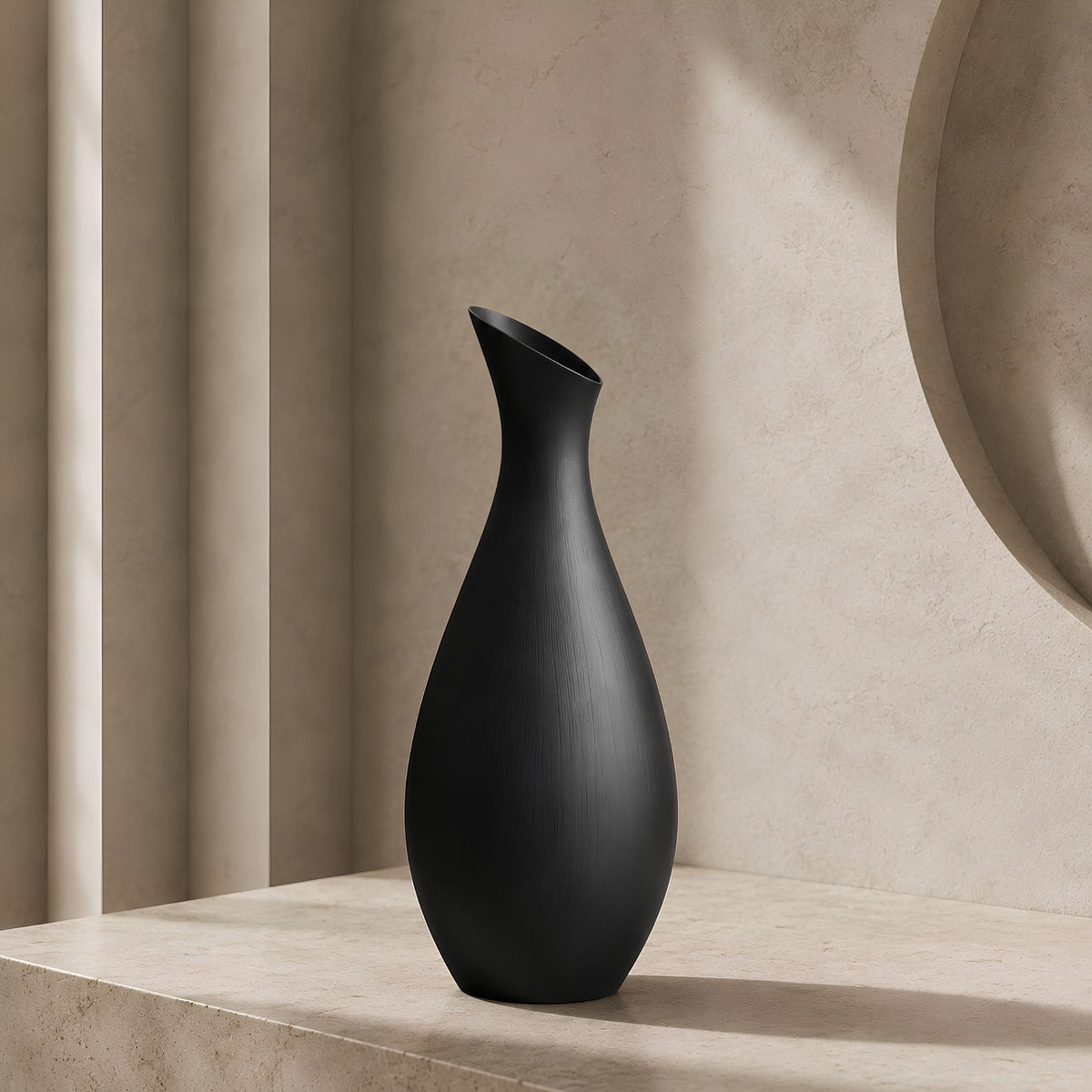 TALL CURVED NECK DECORATIVE VASE