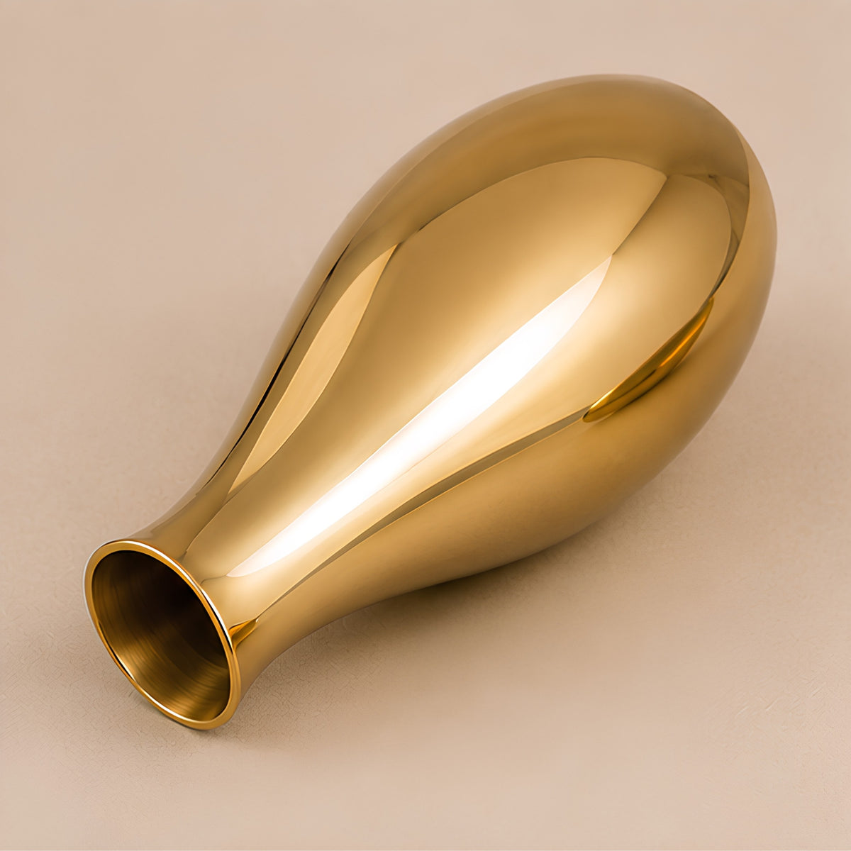 CURVED NECK METALLIC DECORATIVE VASE SET