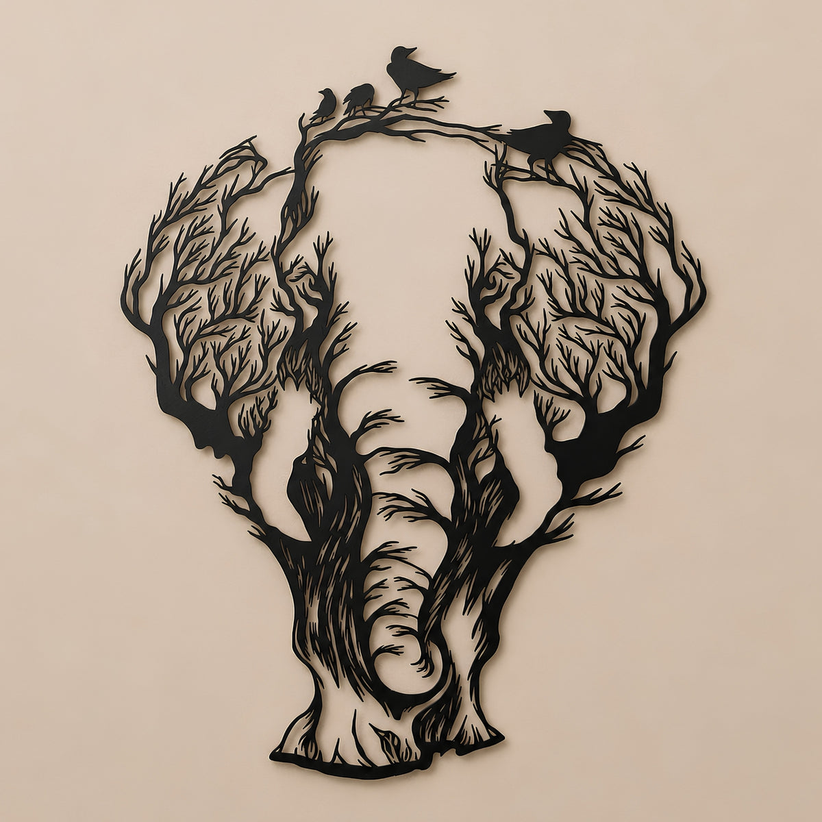 ELEPHANT & BIRDS WALL DECOR