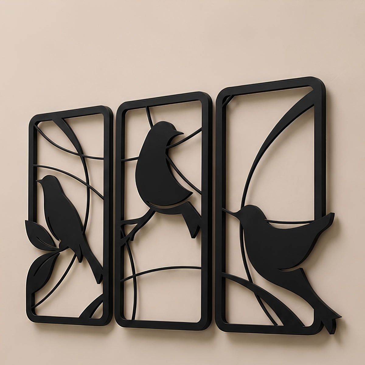 TRIPLE BIRD SILHOUETTE WALL DECOR