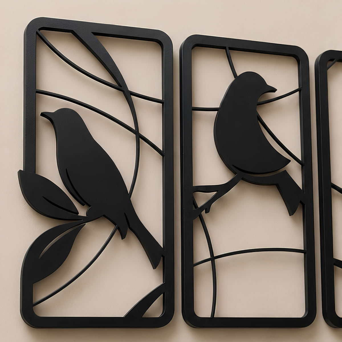 TRIPLE BIRD SILHOUETTE WALL DECOR